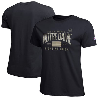  Notre Dame Fighting Irish Champion Women's Operation Hat Trick Core T-Shirt - Black
