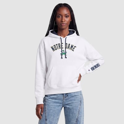  Notre Dame Fighting Irish Champion Women's Fleece Hoodie - White