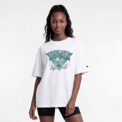  Notre Dame Fighting Irish Champion Women's Retro Oversized T-Shirt - White