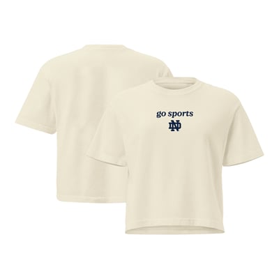 Notre Dame Fighting Irish Comfort Colors Women's Go Sports Cropped T-Shirt - Cream