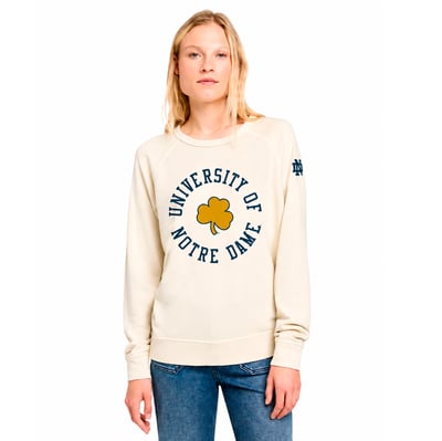 Notre Dame Fighting Irish FAHERTY Women's Coastal Cloud Sweatshirt - Cream