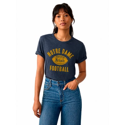 Notre Dame Fighting Irish FAHERTY Women's Sunwashed Essential T-Shirt - Navy
