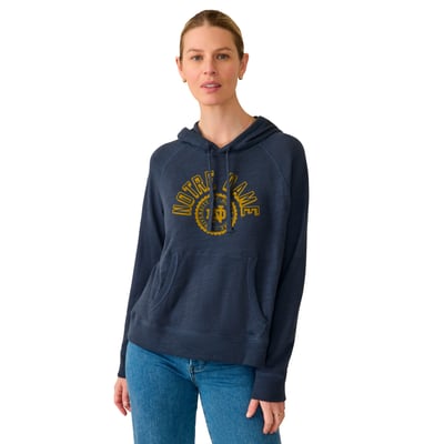Notre Dame Fighting Irish FAHERTY Women's Sunwashed Slub Hoodie - Navy