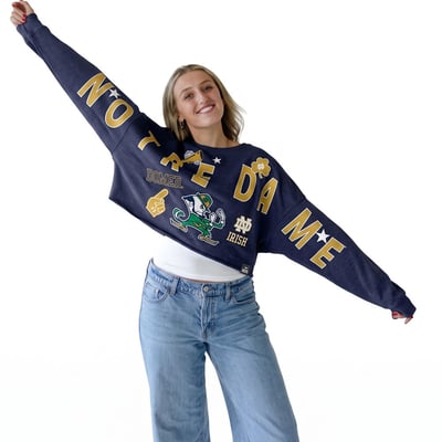 Notre Dame Fighting Irish Gameday Social Women's Patch Phipps Sweatshirt - Navy
