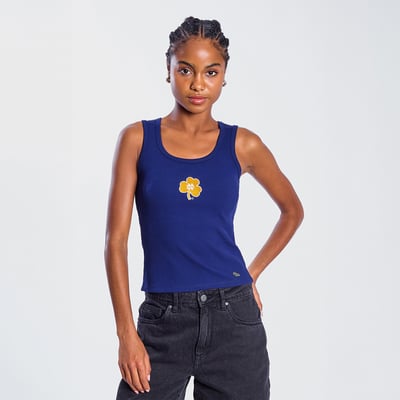  Notre Dame Fighting Irish Hype and Vice Women's Primary Logo Ribbed Tank Top - Navy