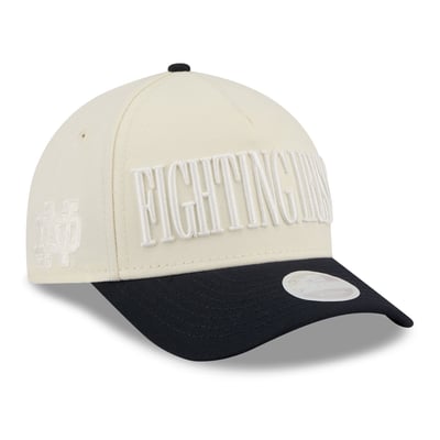 Notre Dame Fighting Irish New Era Women's Tonal A-Frame 9FORTY Adjustable Hat - White/Navy