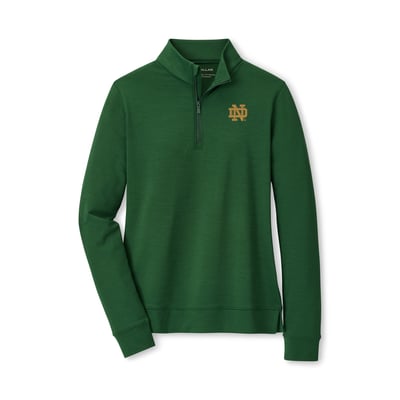 Notre Dame Fighting Irish Peter Millar Women's Perth Performance Quarter-Zip Pullover - Green