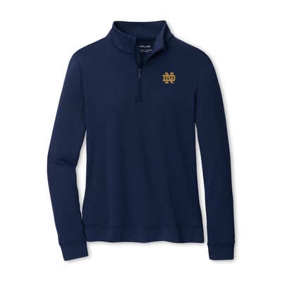 Notre Dame Fighting Irish Peter Millar Women's Perth Essential Performance Quarter-Zip Pullover - Navy