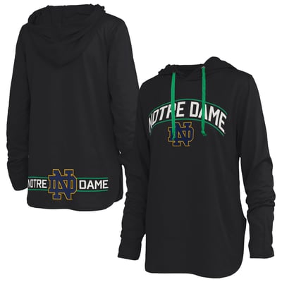 Notre Dame Fighting Irish Pressbox Women's Allie Long Sleeve Hooded T-Shirt - Black
