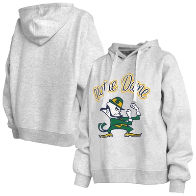  Notre Dame Fighting Irish Pressbox Women's Janise Pullover Hoodie - Heather Gray