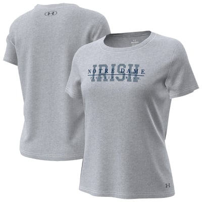  Notre Dame Fighting Irish Under Armour Women's Tech Stretch T-Shirt - Gray