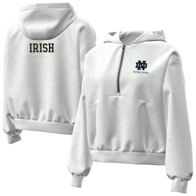  Notre Dame Fighting Irish Under Armour Women's Icon Fleece Half-Zip Hoodie - Heather Gray