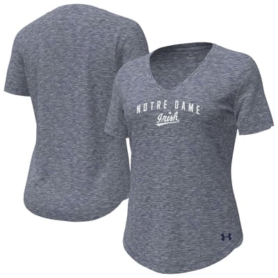  Notre Dame Fighting Irish Under Armour Women's Breezy V-Neck T-Shirt - Navy