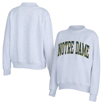 Notre Dame Fighting Irish ZooZatz Women's Team Arch Mock Neck Sweatshirt - Gray