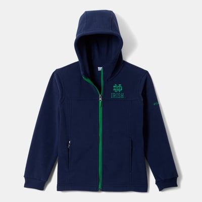  Notre Dame Fighting Irish Columbia Youth Flanker Fleece Full-Zip Hoodie - Blue