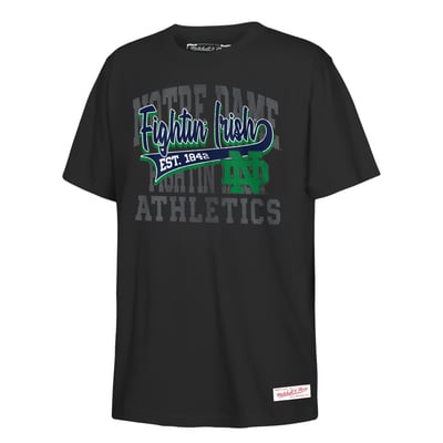  Notre Dame Fighting Irish Mitchell & Ness Youth Retro Sweeper T-Shirt - Black
