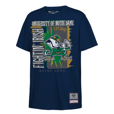  Notre Dame Fighting Irish Mitchell & Ness Youth 90s Retro Poster T-Shirt - Navy