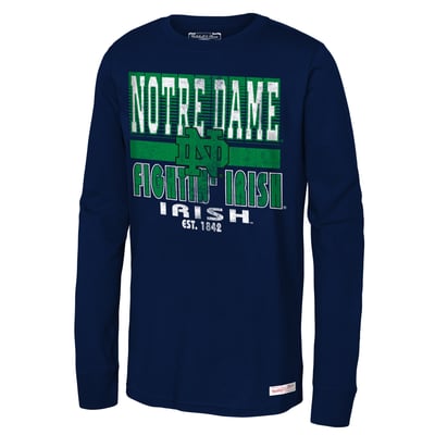 Notre Dame Fighting Irish Youth Retro Big Game Long Sleeve T-Shirt - Navy