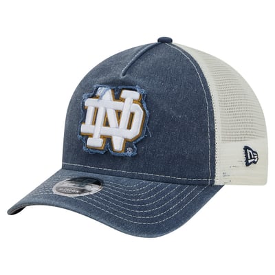 Notre Dame Fighting Irish New Era Youth 9Forty A-Frame M-Crown Retro Adjustable Trucker Hat - Navy