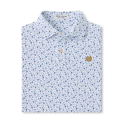  Notre Dame Fighting Irish Peter Millar Youth Kick Off Performance Jersey Polo - Blue