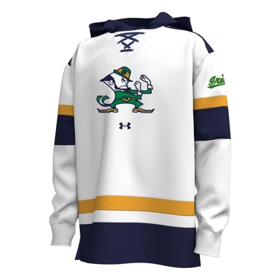  Notre Dame Fighting Irish Under Armour Youth Gameday Hockey Hoodie - White