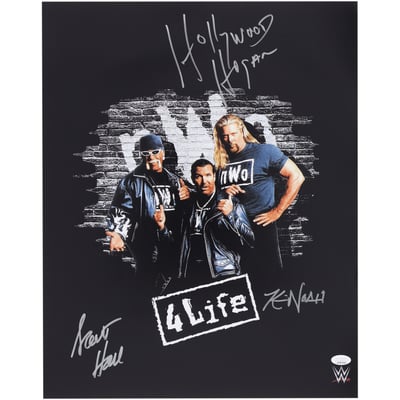 Hulk Hogan, Scott Hall & Kevin Nash WWE Autographed Fanatics Authentic 16" x 20" NWO 4 Life Photograph