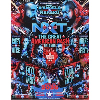 WWE Autographed 2026 NXT Great American Bash 11" x 14" Event Poster with 14 Signatures - Limited Edition #1/50