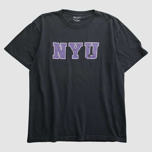 NYU Violets Champion 2010s T-shirt - Black - M by Fanatics Real Vintage