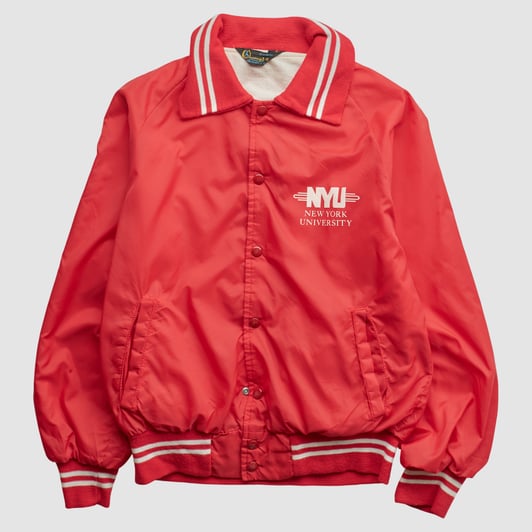 NYU Violets Champion 80s Full Snap Jacket - Red - S by Fanatics Real Vintage