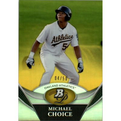2011 Bowman Platinum Prospects Gold Refractors #BPP43 Michael Choice