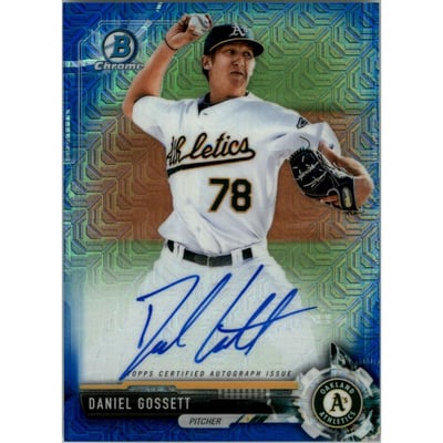 2017 Bowman Chrome Prospect Autographs Blue Mega Refractors #CPADG Daniel Gossett
