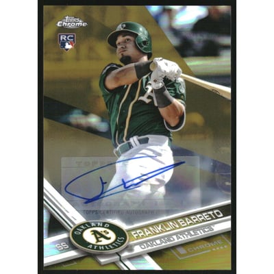 2017 Topps Chrome Update Autographs Gold Refractors #HMT55 Franklin Barreto
