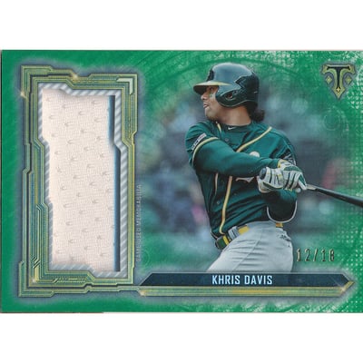 2020 Topps Triple Threads Single Jumbo Relics Emerald #SJRKD Khris Davis