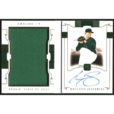2021 Panini National Treasures Rookie Signature Jumbo Material Booklets #8 Daulton Jefferies