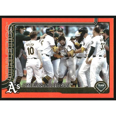 2025 Topps Orange Rainbow Foil #594 Oakland Athletics