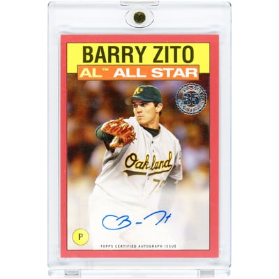Barry Zito Oakland Athletics Autographed 2021 Topps Red 1986 Topps Design All Star #86AS-BZ #9/10 Card 
