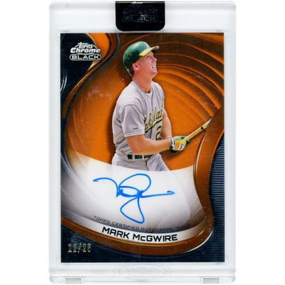 Mark McGwire Oakland Athletics Autographed 2022 Topps Chrome Black Orange Refractor #CBA-MM #12/25 Card