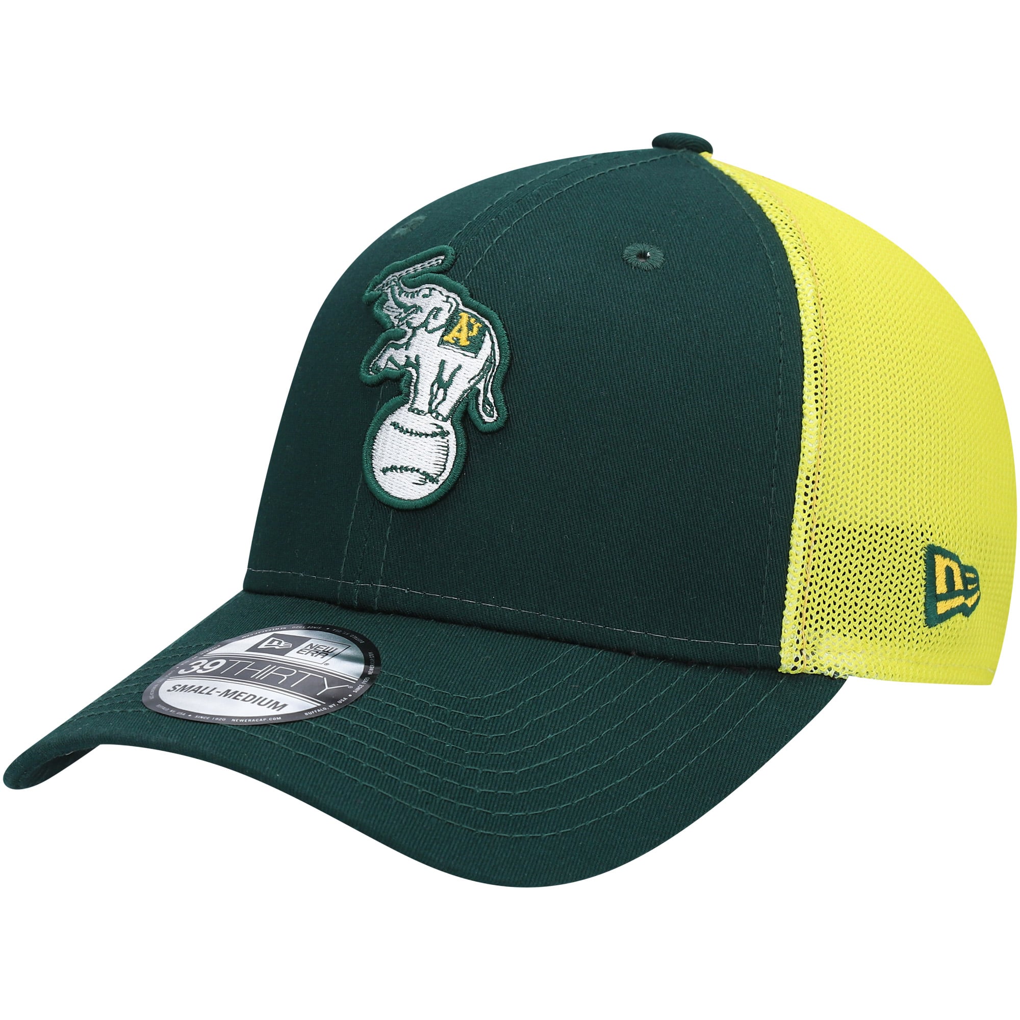 Men's Oakland Athletics New Era Green City Flag 39THIRTY Flex Hat