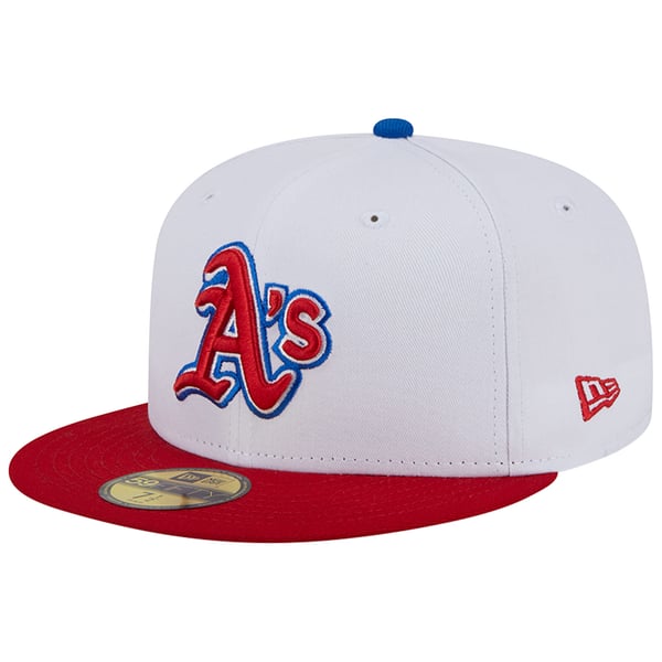 Oakland A’s white fedora White Oakland Athletics Official Doodle Green Visor Gray  main image 4