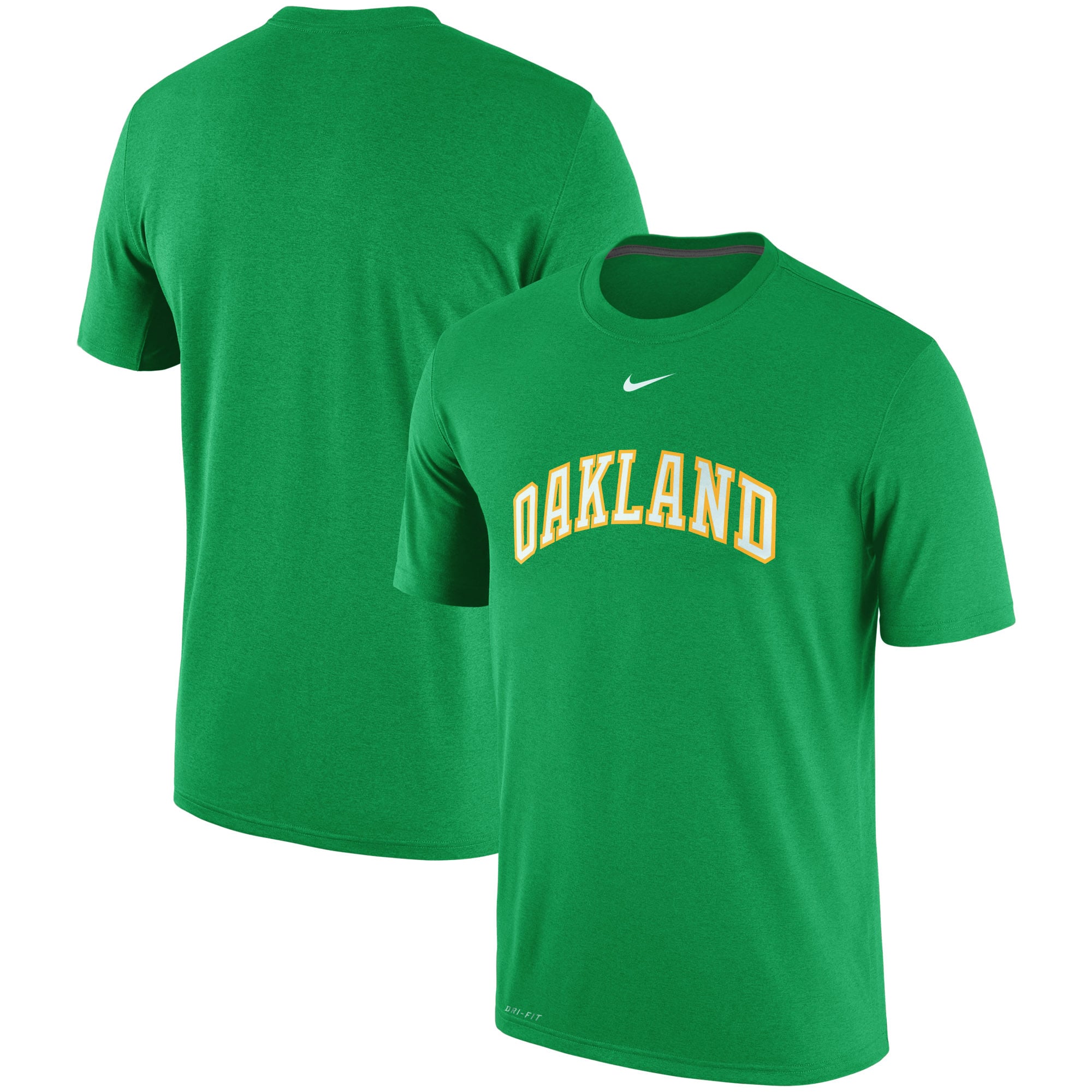 Men's Oakland Athletics Nike Green Batting Practice Logo Legend
