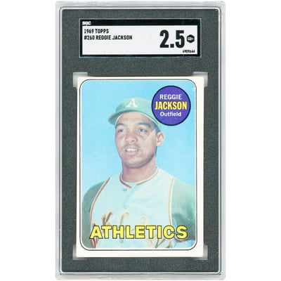 Reggie Jackson Oakland Athletics 1969 Topps #260 SGC Authenticated 2.5 Rookie Card 