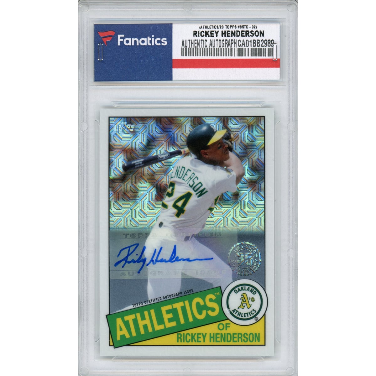 Autographed Oakland Athletics Rickey Henderson 2020 Topps #85TC-32 #12/ ...