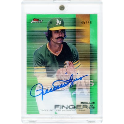 Rollie Fingers Oakland Athletics Autographed 2016 Topps Finest Green Refractor #FA-RF #45/99 Card