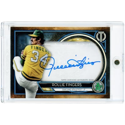 Rollie Fingers Oakland Athletics Autographed 2020 Topps Tribute Blue #TA-RF #90/150 Card