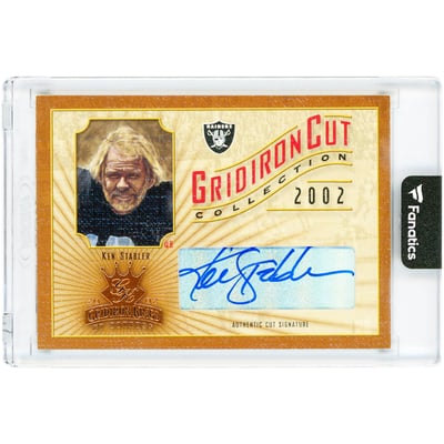 Ken Stabler Oakland Raiders Autographed 2002 Donruss Gridiron Kings Gridiron Cut Collection #GC-14 #29/50 Card