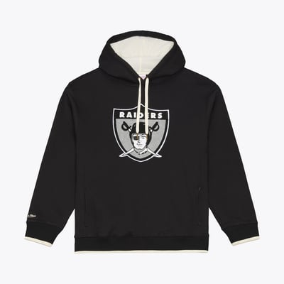 Oakland Raiders Mitchell & Ness Gridiron Classics Premium Essentials Heavyweight Fleece Hoodie - Black