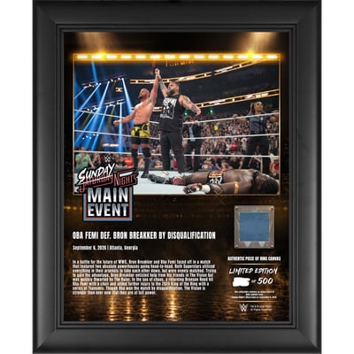 Oba Femi WWE Fanatics Authentic Framed 13" x 16" Sunday Night's Main Event on September 6, 2026 Collage with a Piece of Match-Used Canvas - Limited Edition of 500