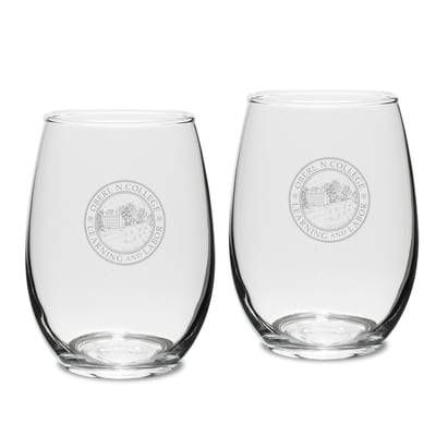Oberlin Yeomen 15oz. 2-Piece Stemless Wine Glass Set