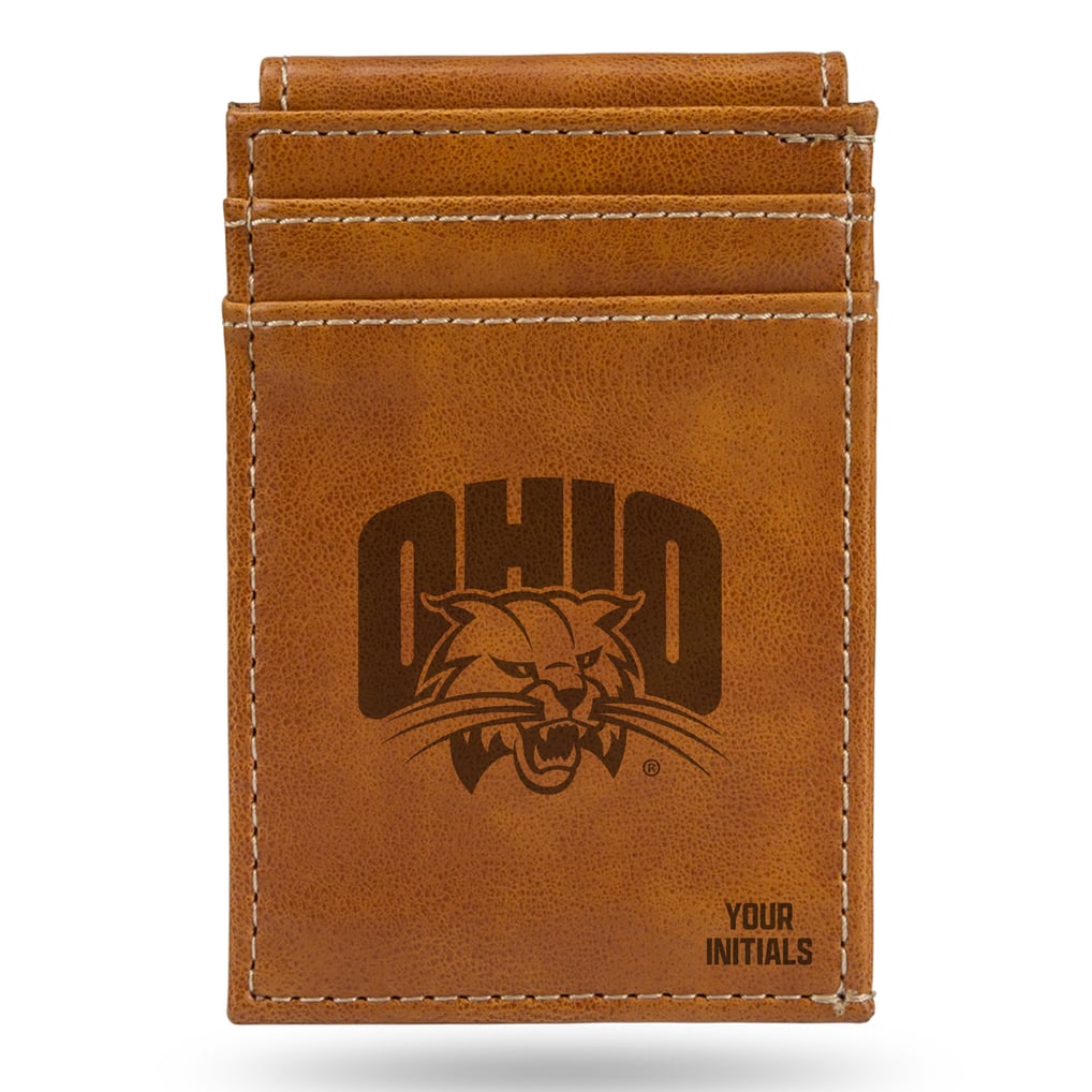 Ohio Bobcats Personalized Front Pocket Wallet - Brown