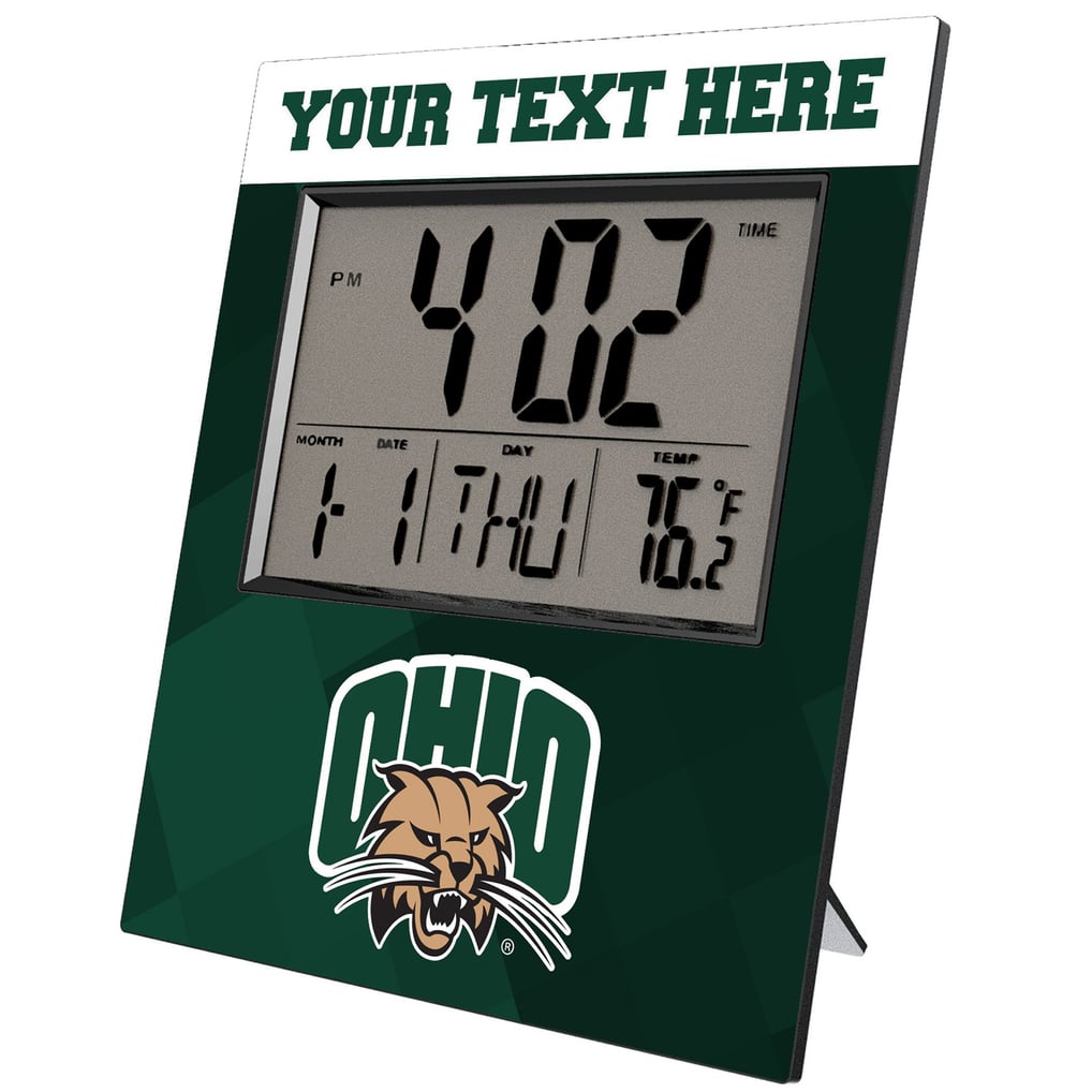 Ohio Bobcats Keyscaper Color Block Personalized Digital Desk Clock